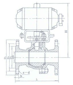 ZSHO型气动活塞式切断球阀(图3)